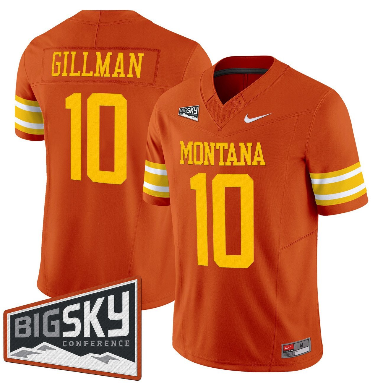 Eli Gillman Jersey #10 Montana Grizzlies 1995 Throwback Vapor Stitched Orange