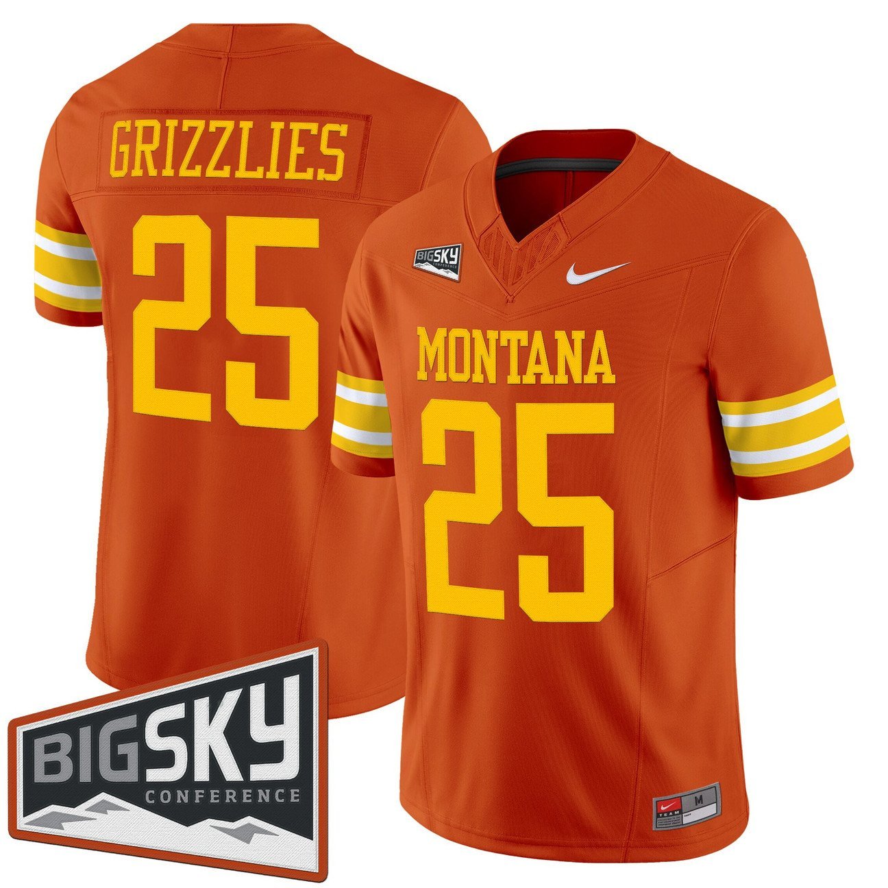 Grizzlies Jersey #25 Montana Grizzlies 1995 Throwback Vapor Stitched Orange