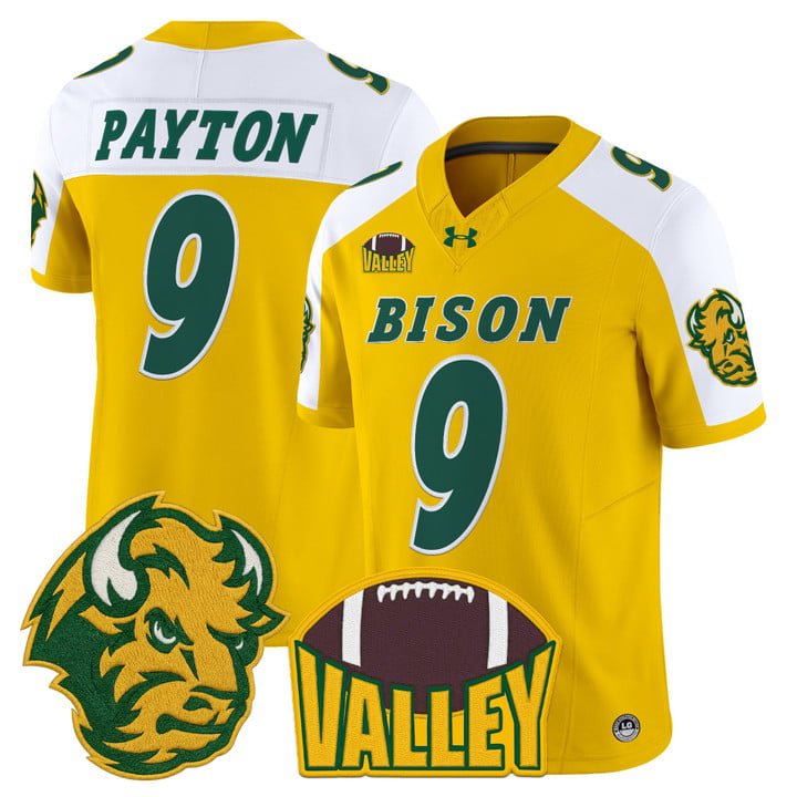 Cole Payton Jersey #9 North Dakota State Bison 2025 Limited Stitched Gold Alter