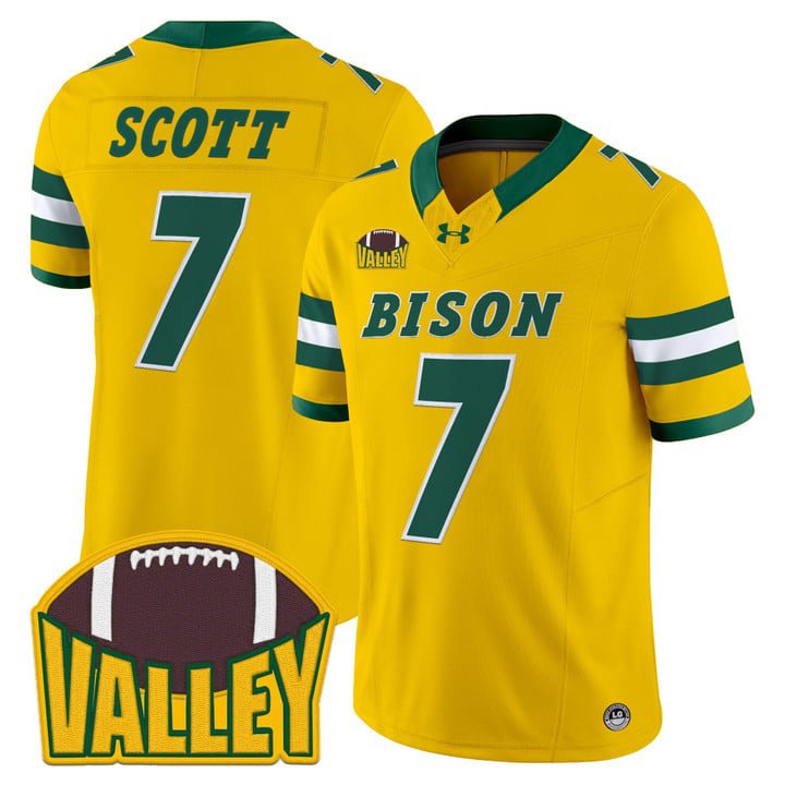 DJ Scott Jersey #7 North Dakota State Bison 2025 Limited Stitched Gold
