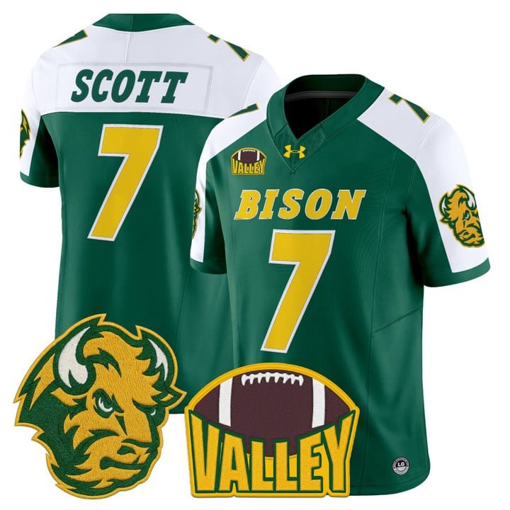 DJ Scott Jersey #7 North Dakota State Bison 2025 Limited Stitched Green Alter