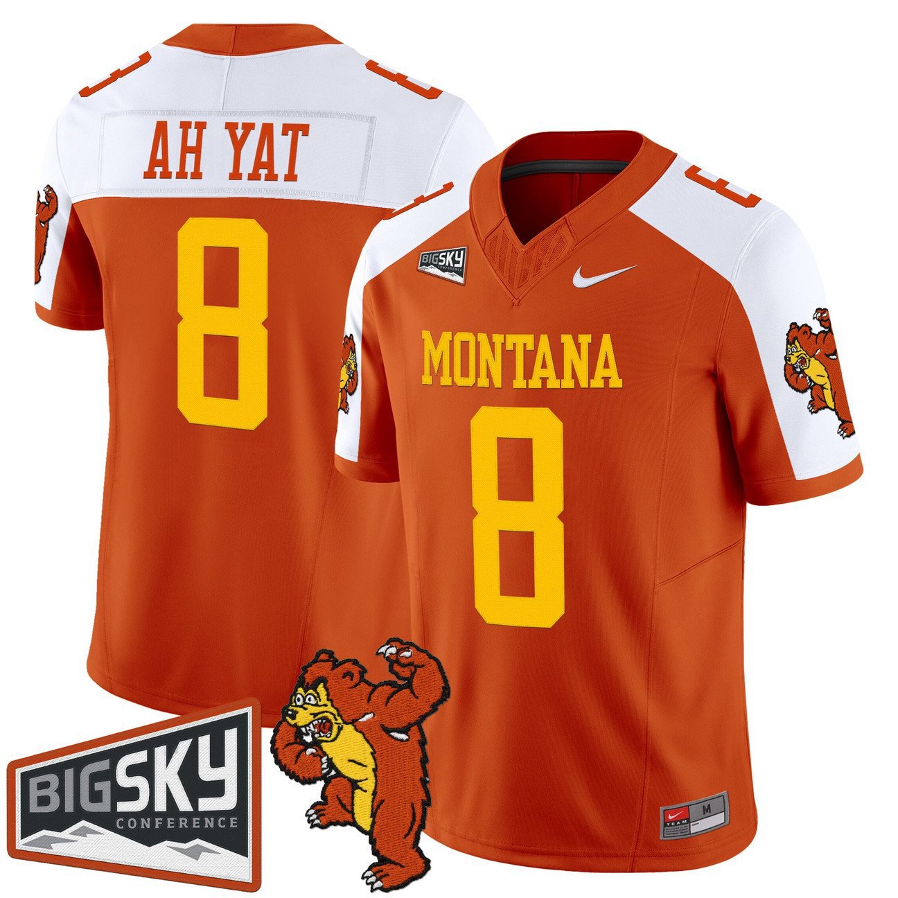 Keali'i Ah Yat Jersey #8 Montana Grizzlies 1995 Throwback Stitched Orange Alter