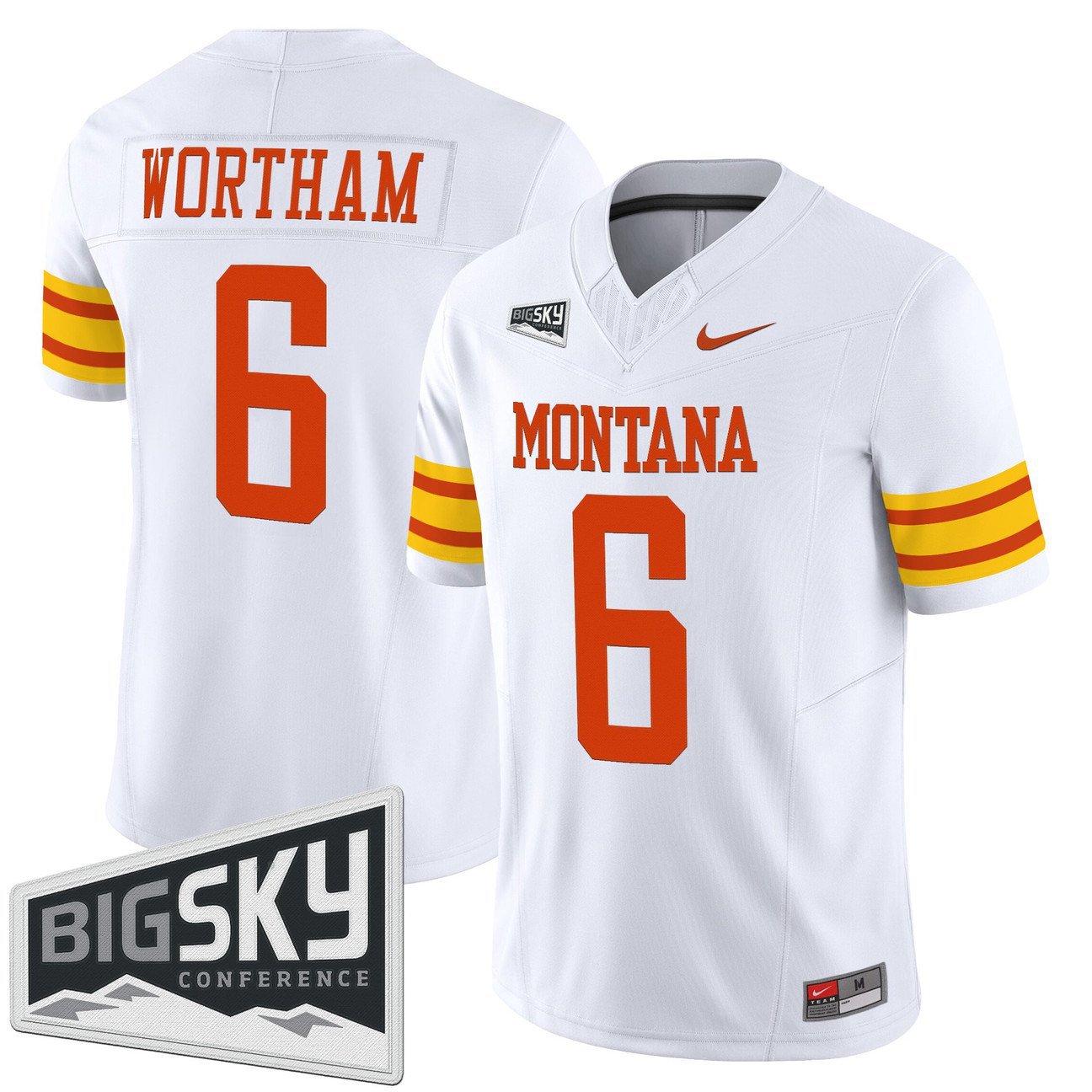 Michael Wortham Jersey #6 Montana Grizzlies 1995 Throwback Stitched White