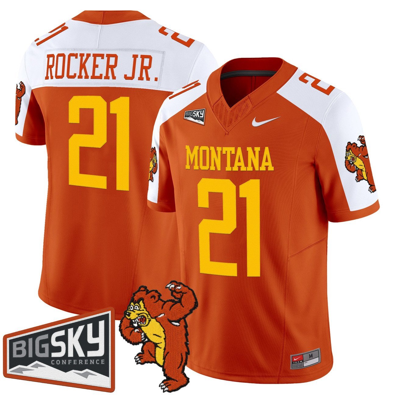 Stevie Rocker Jr Jersey #21 Montana Grizzlies 1995 Throwback Stitched Orange Alter