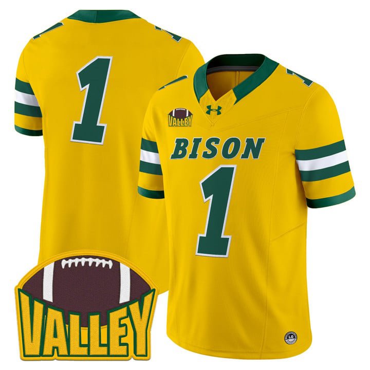 Team Jersey #1 North Dakota State Bison 2025 Vapor Limited Stitched Gold