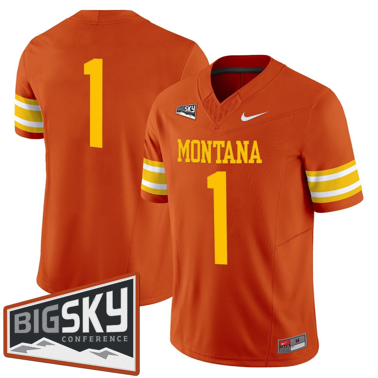 Team Jersey #1 Montana Grizzlies 1995 Throwback Vapor Stitched Orange