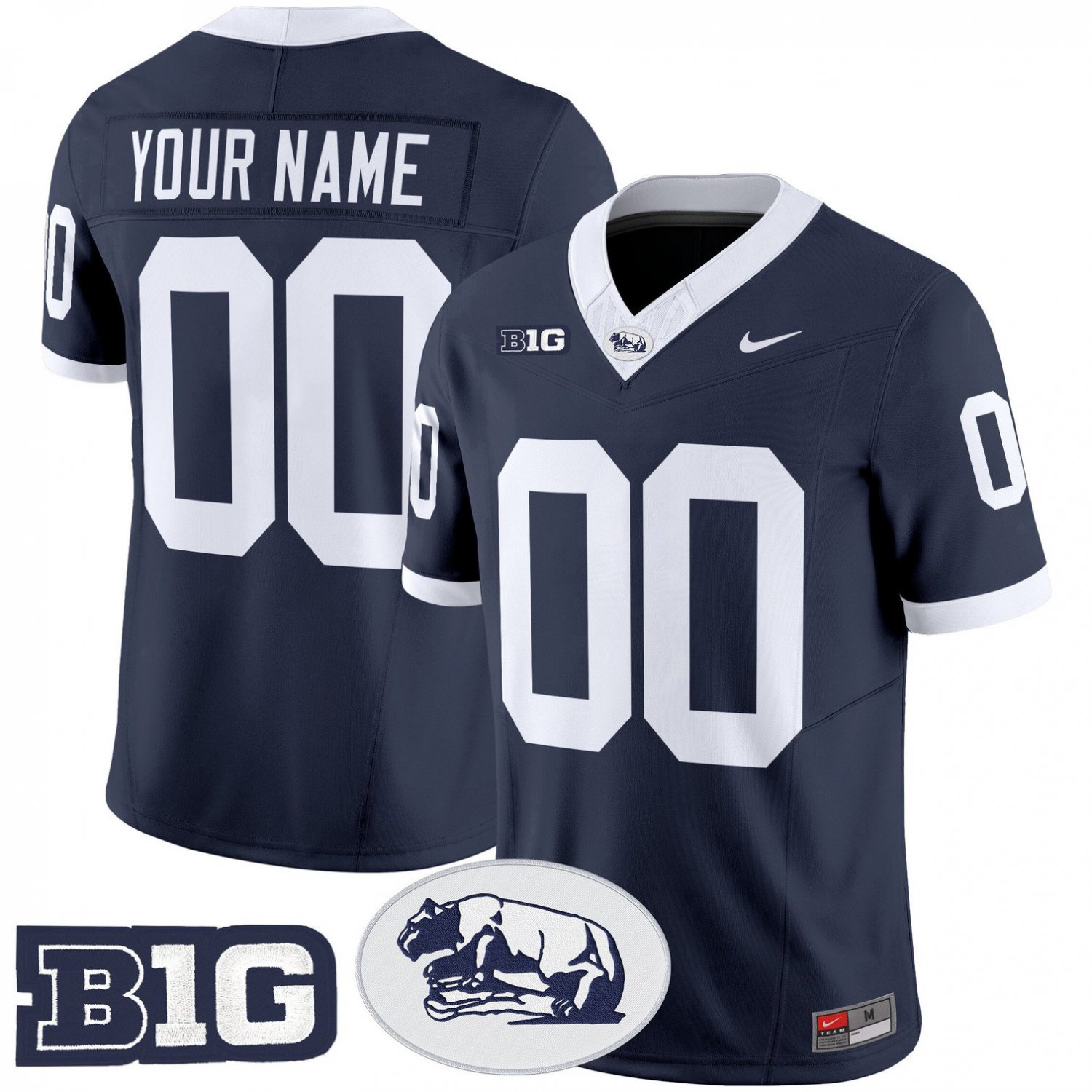Custom Penn State Jersey 2025 Throwback Vapor Limited Stitched Navy