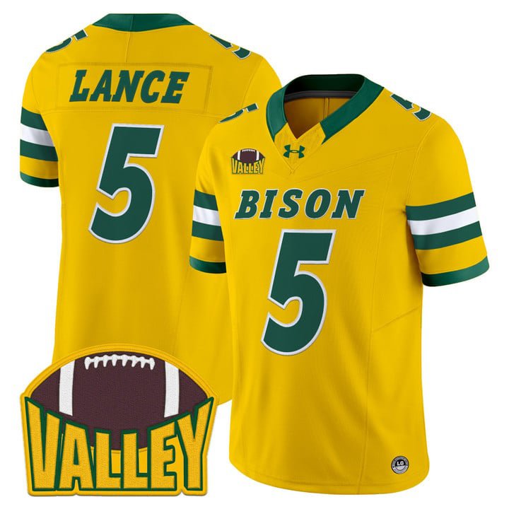 Trey Lance Jersey #5 North Dakota State Bison 2025 Limited Stitched Gold