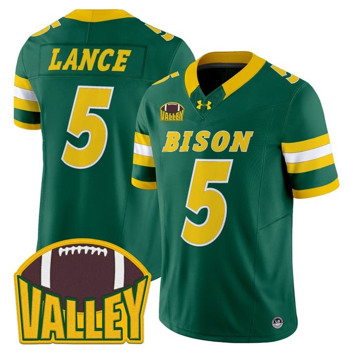 Trey Lance Jersey #5 North Dakota State Bison 2025 Limited Stitched Green
