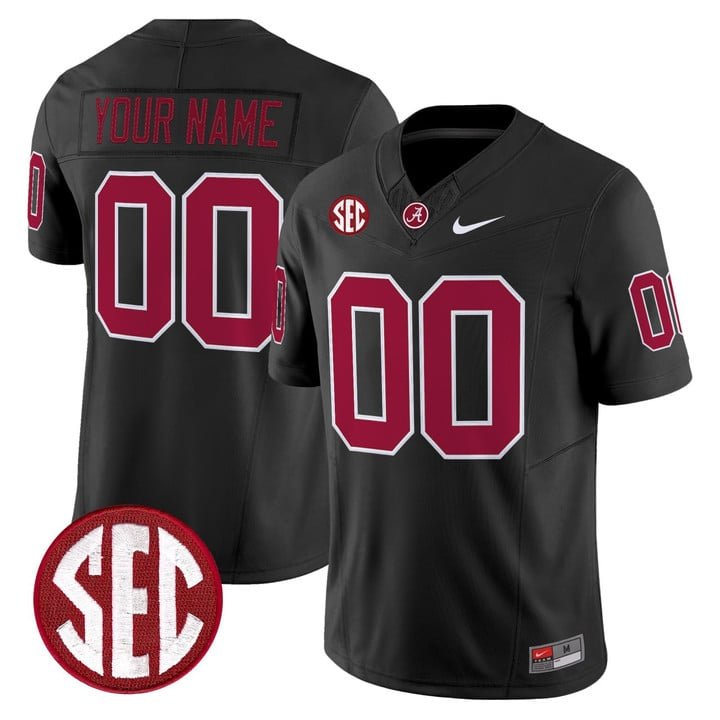 Custom Alabama Crimson Tide Jersey Name, Number Vapor Limited Stitched Black