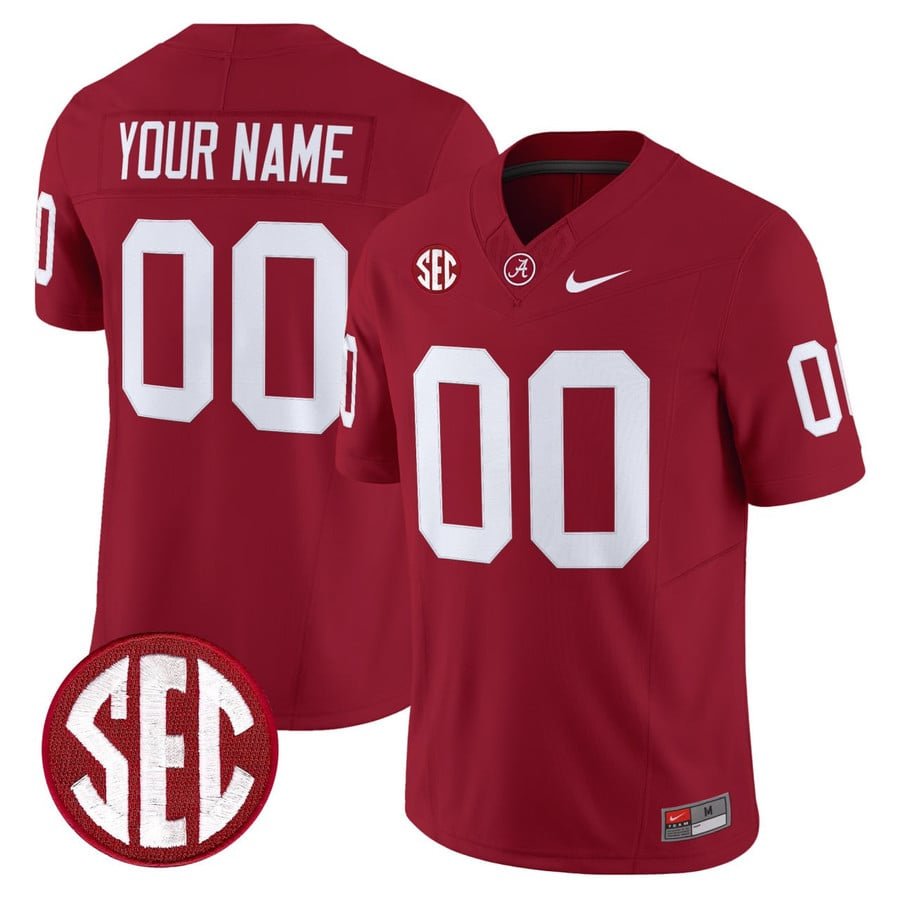 Custom Alabama Crimson Tide Jersey Name, Number Vapor Limited Stitched Crimson