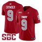 Goose Crowder Jersey #9 Troy Trojans 2025 Vapor Limited Stitched Cardinal