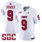 Goose Crowder Jersey #9 Troy Trojans 2025 Vapor Limited Stitched White