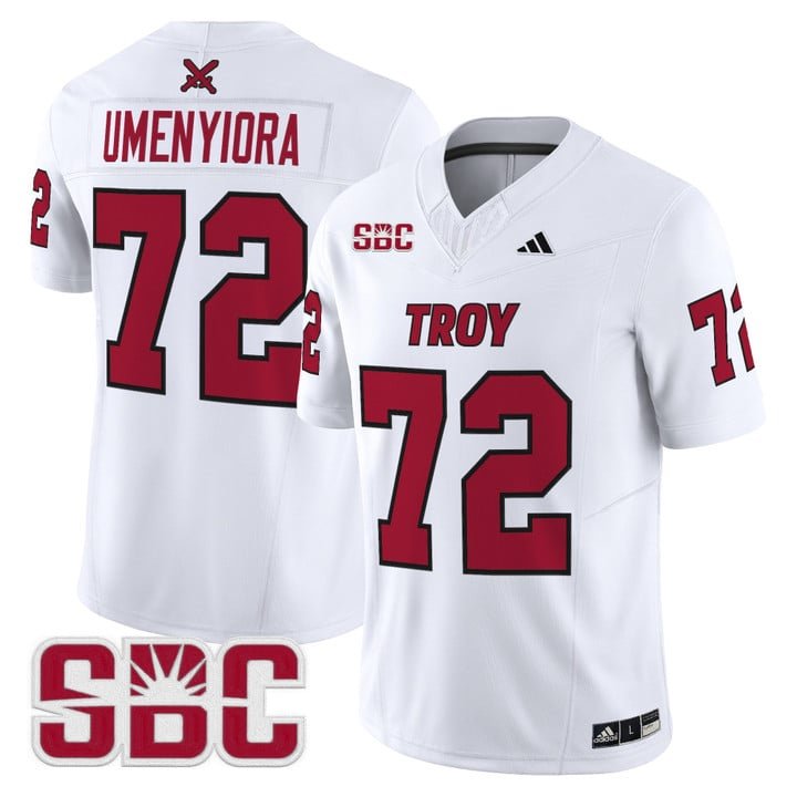 Osi Umenyiora Jersey #72 Troy Trojans 2025 Vapor Limited Stitched White