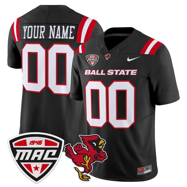 Custom Ball State Cardinals Jersey 2025 Vapor Limited Stitched Black