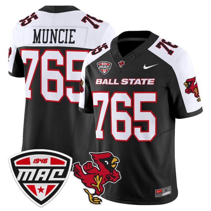 Muncie Jersey #765 Ball State Cardinals 2025 Limited Stitched Black Alter