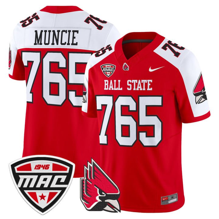 Muncie Jersey #765 Ball State Cardinals 2025 Limited Stitched Cardinal Alter
