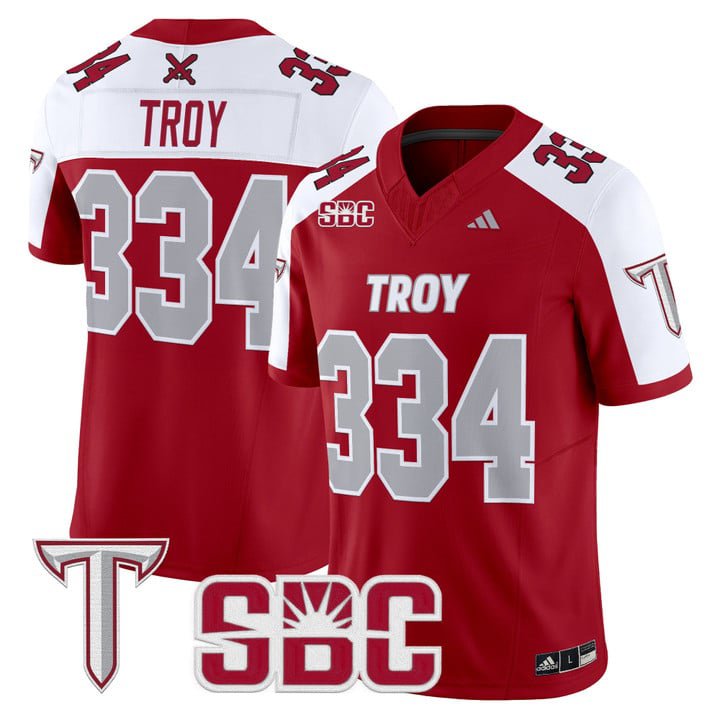Troy Jersey #334 Troy Trojans 2025 Vapor Limited Stitched Cardinal Alter