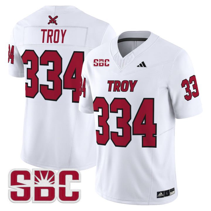 Troy Jersey #334 Troy Trojans 2025 Vapor Limited Stitched White