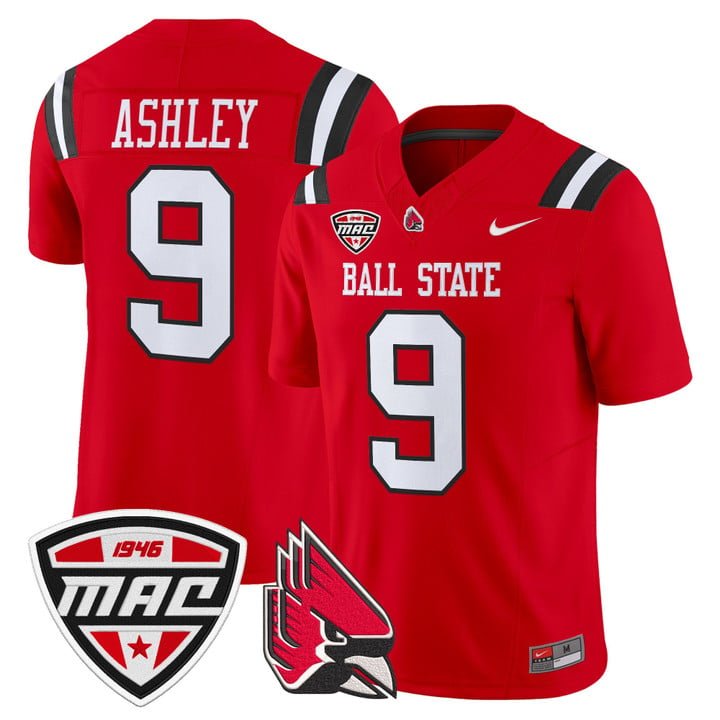 Qua Ashley Jersey #9 Ball State Cardinals 2025 Limited Stitched Cardinal