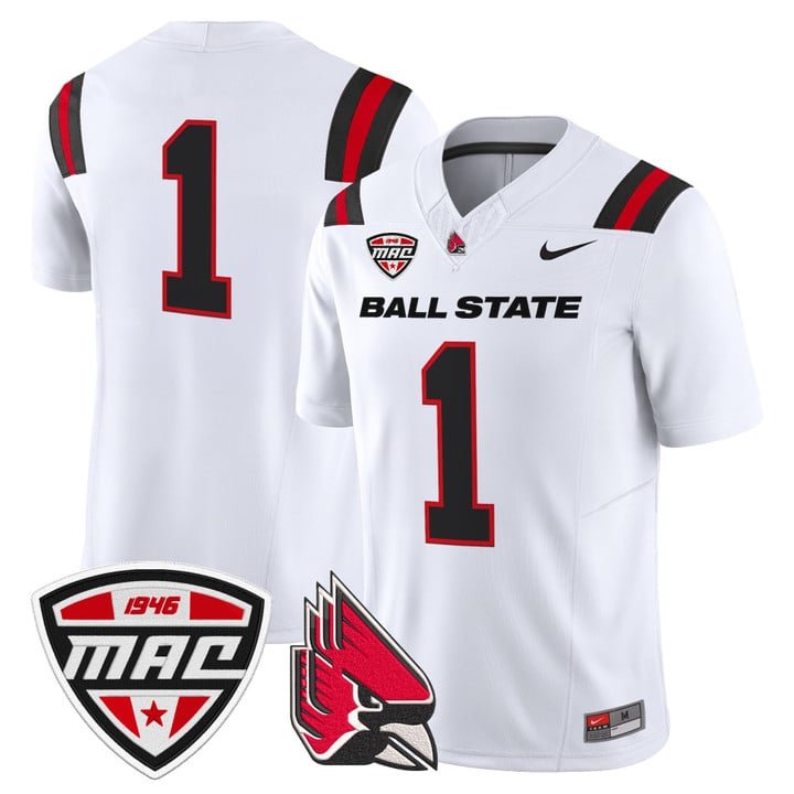 Team Jersey #1 Ball State Cardinals 2025 Vapor Limited Stitched Black Alter