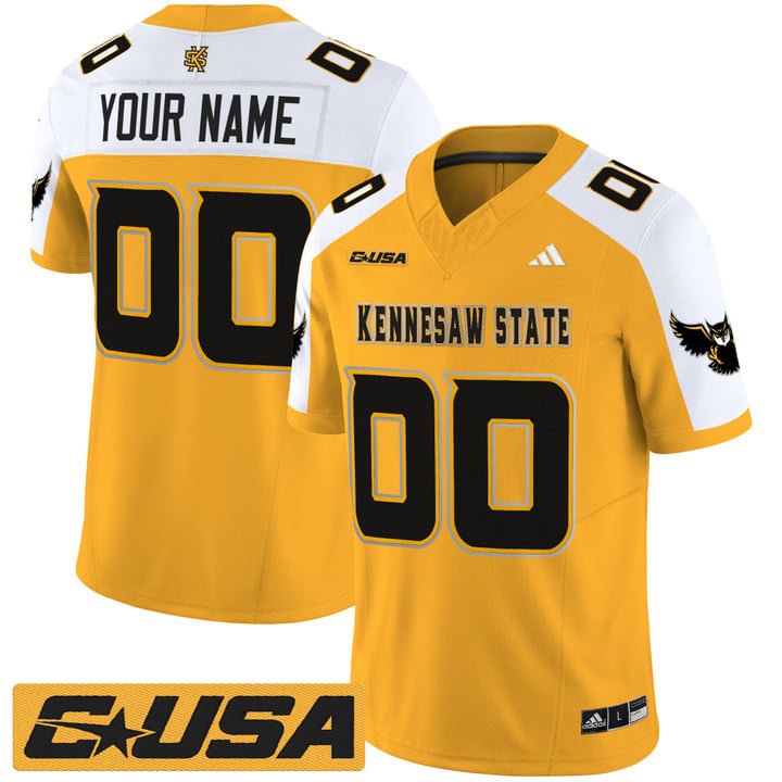 Custom Kennesaw State Owls Jersey 2025 Vapor Limited Stitched Gold Alter