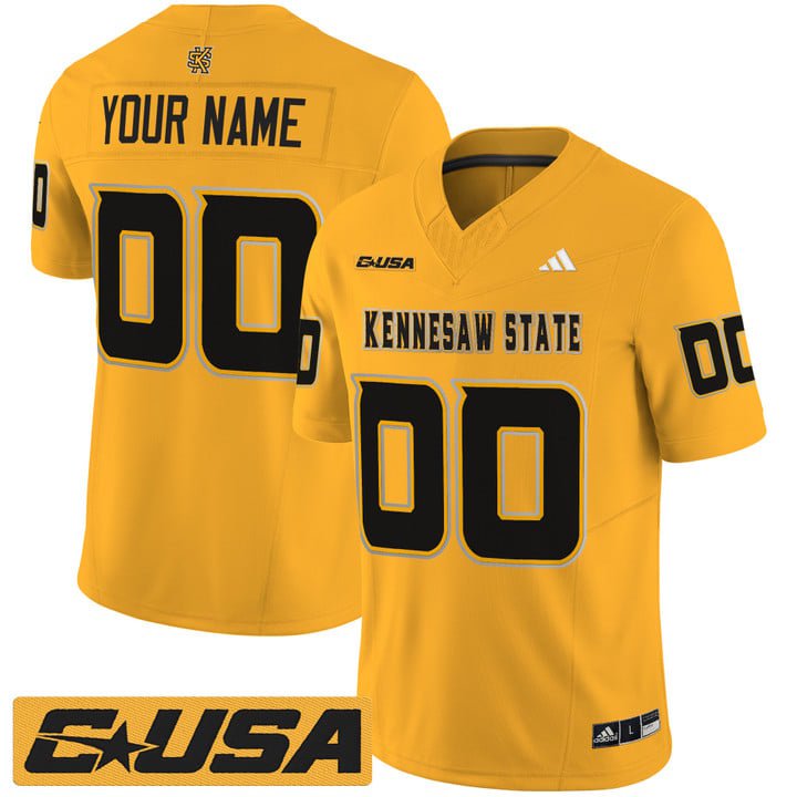 Custom Kennesaw State Owls Jersey 2025 Vapor Limited Stitched Gold