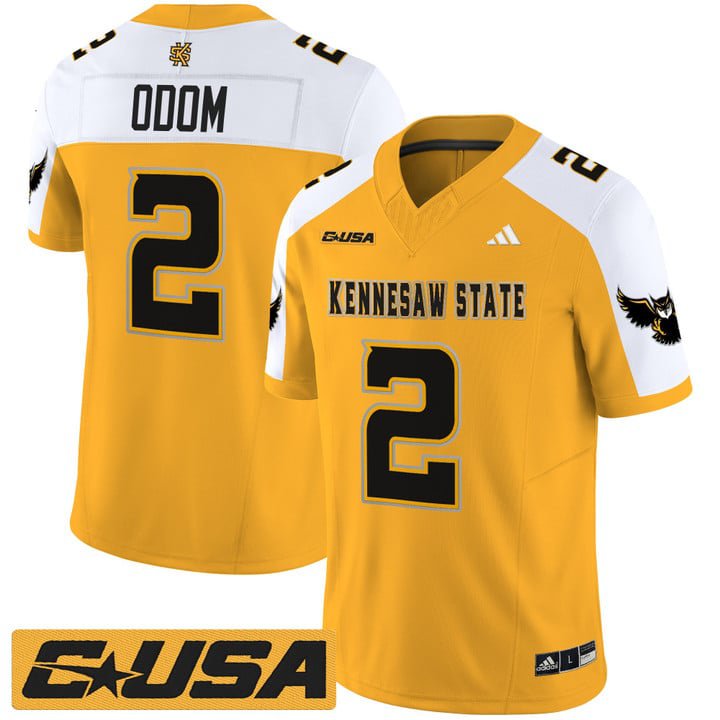 Amari Odom Jersey #2 Kennesaw State Owls 2025 Vapor Limited Stitched Gold Alter