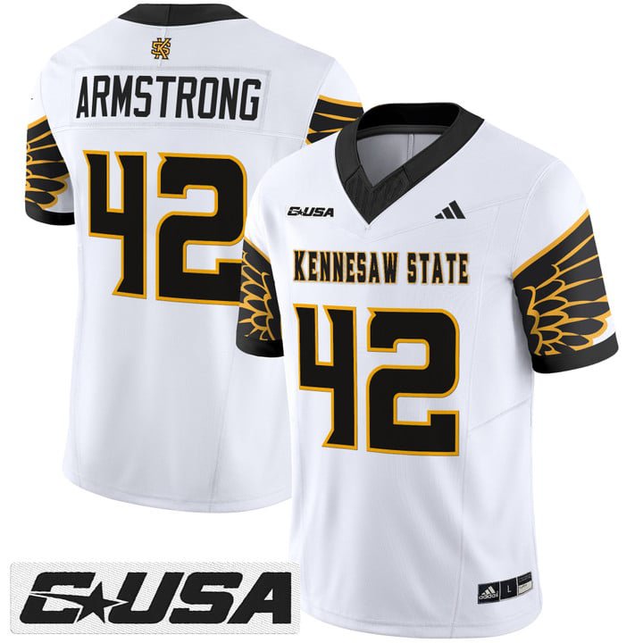 Bryson Armstrong Jersey #42 Kennesaw State Owls 2025 Vapor Stitched White
