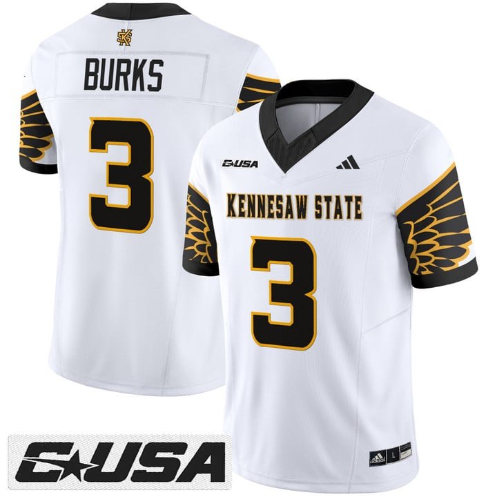 Chandler Burks Jersey #3 Kennesaw State Owls 2025 Vapor Stitched White