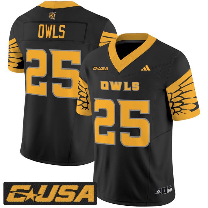 Owls Jersey #25 Kennesaw State Owls 2025 Vapor Limited Stitched Black