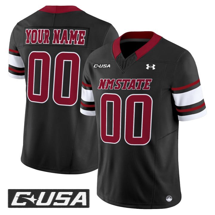 Custom New Mexico State Aggies Jersey 2025 Vapor Limited Stitched Black