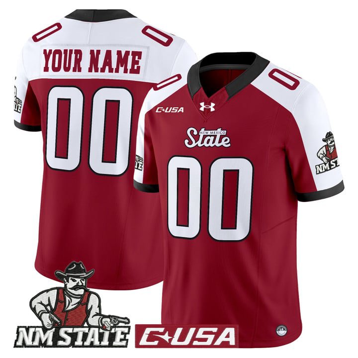Custom New Mexico State Aggies Jersey 2025 Vapor Limited Stitched Crimson Alter
