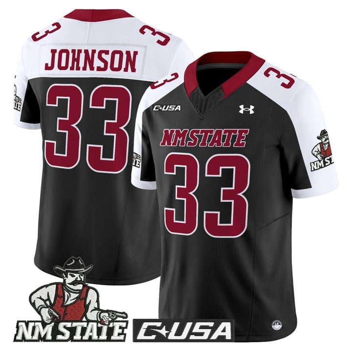 Charley Johnson Jersey #33 New Mexico State Aggies 2025 Vapor Stitched Black Alter