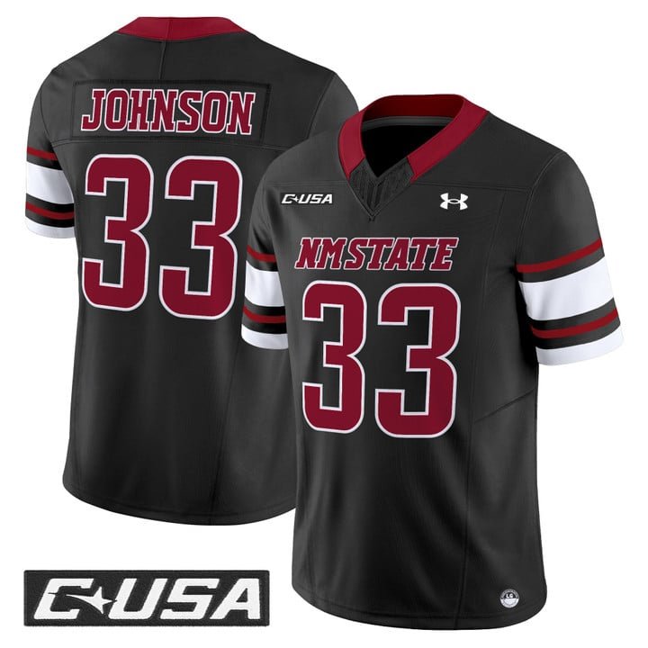 Charley Johnson Jersey #33 New Mexico State Aggies 2025 Vapor Stitched Black