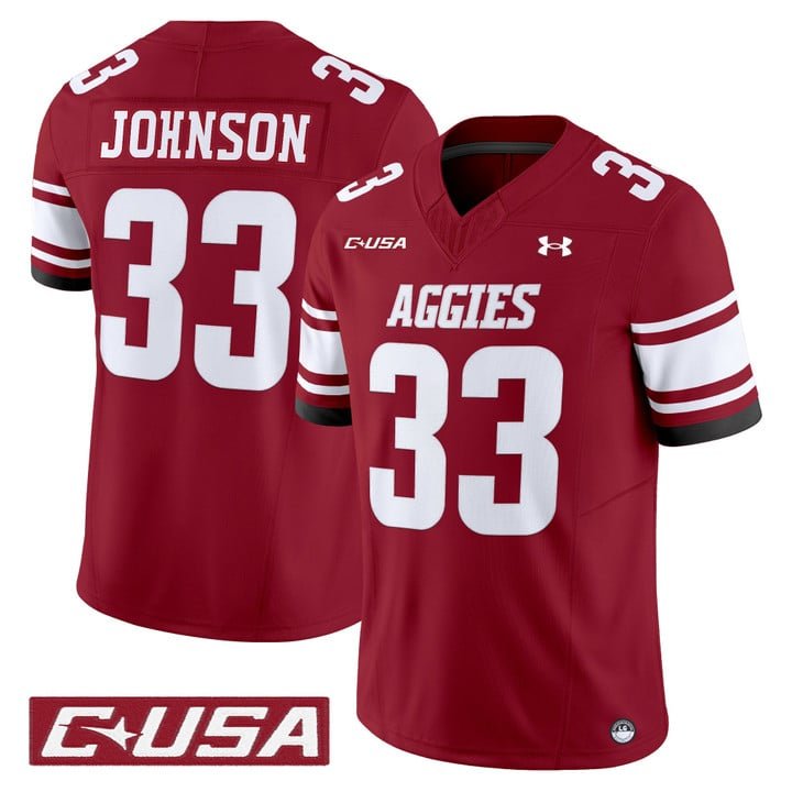 Charley Johnson Jersey #33 New Mexico State Aggies 2025 Vapor Stitched Crimson
