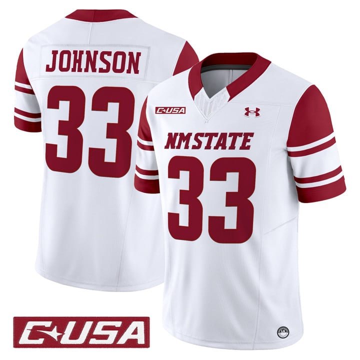 Charley Johnson Jersey #33 New Mexico State Aggies 2025 Vapor Stitched White