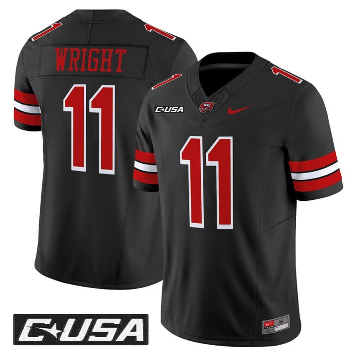 La'Vell Wright Jersey #11 Western Kentucky Hilltoppers 2025 Stitched Black