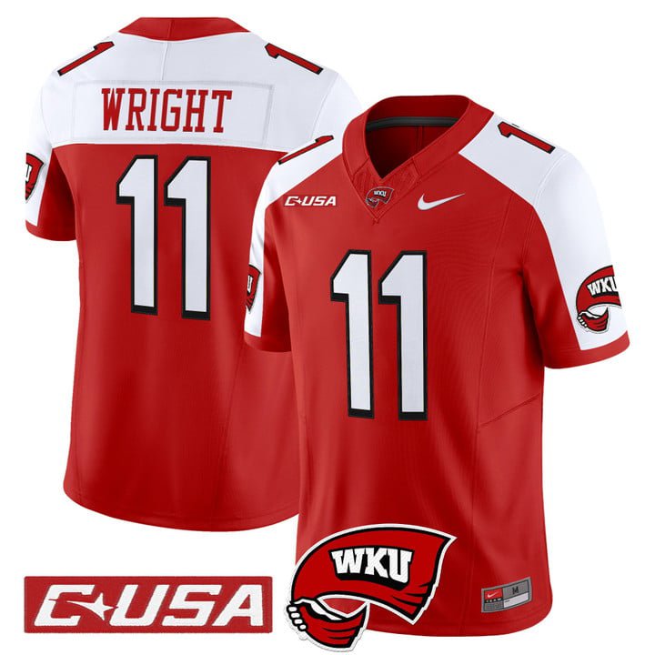 La'Vell Wright Jersey #11 Western Kentucky Hilltoppers 2025 Stitched Red Alter