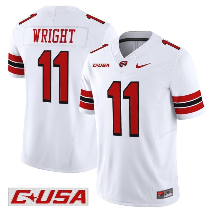 La'Vell Wright Jersey #11 Western Kentucky Hilltoppers 2025 Stitched White