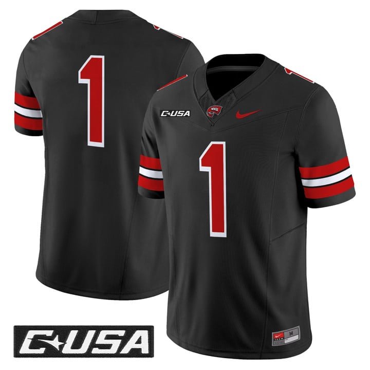 Team Jersey #1 Western Kentucky Hilltoppers 2025 Vapor Limited Stitched Black