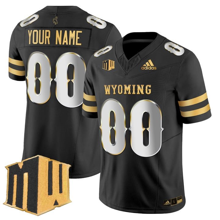 Custom Wyoming Cowboys Jersey 2025 Gold Vapor Limited Stitched Black Limited