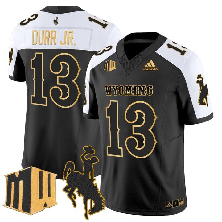 Chris Durr Jr Jersey #13 Wyoming Cowboys 2025 Gold Vapor Stitched Alternate