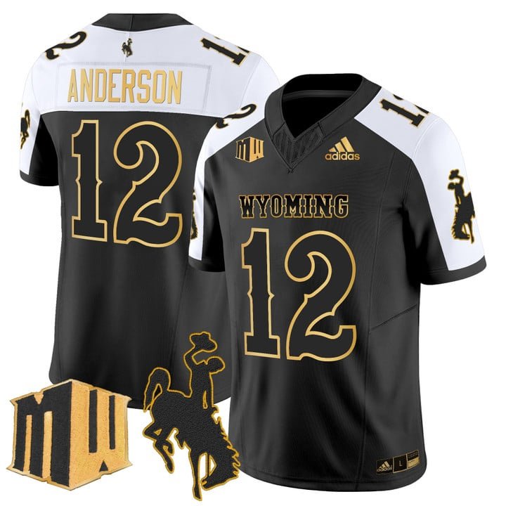 Kaden Anderson Jersey #12 Wyoming Cowboys 2025 Gold Vapor Stitched Alternate