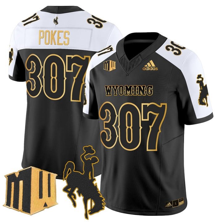 Pokes Jersey #307 Wyoming Cowboys 2025 Gold Vapor Limited Stitched Alternate
