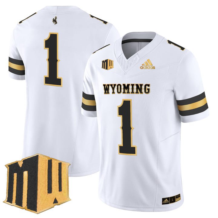 Team Jersey #1 Wyoming Cowboys 2025 Gold Vapor Limited Stitched White Gold