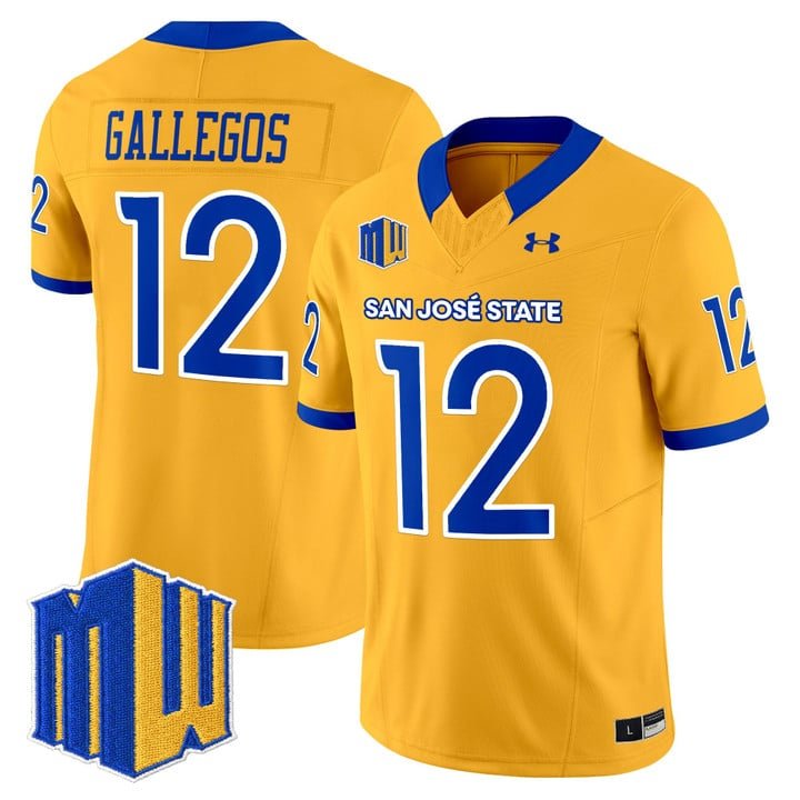 Chon Gallegos Jersey #12 San José State Spartans 2025 Limited Stitched Gold