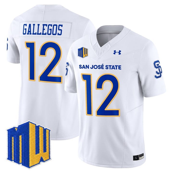 Chon Gallegos Jersey #12 San José State Spartans 2025 Limited Stitched White