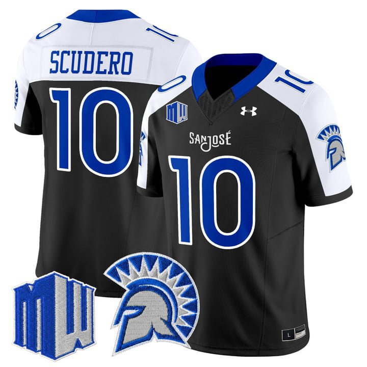 Danny Scudero Jersey #10 San José State Spartans 2025 Limited Stitched Black Alter