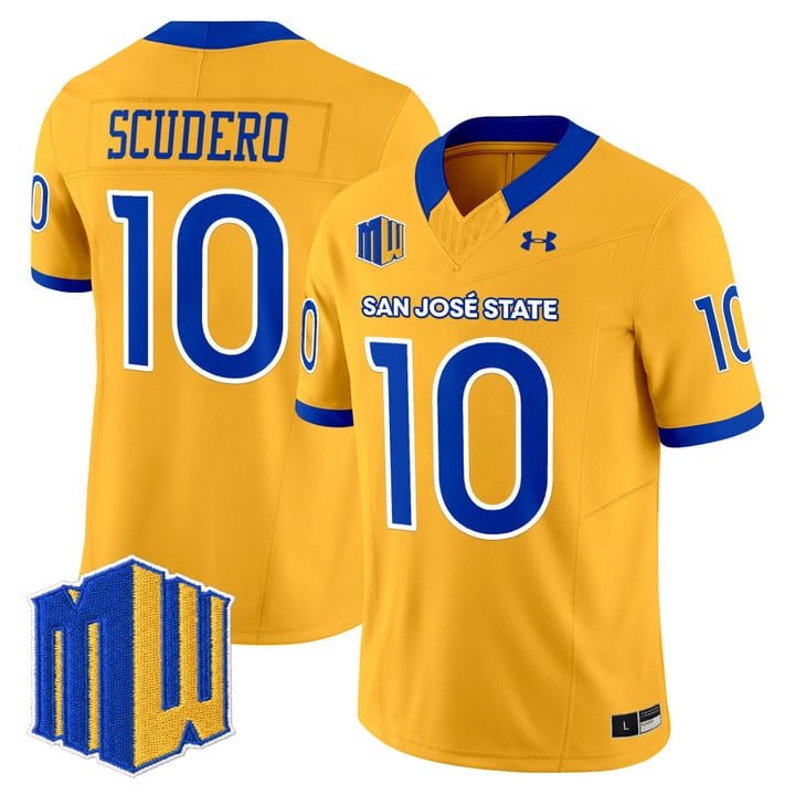 Danny Scudero Jersey #10 San José State Spartans 2025 Limited Stitched Gold